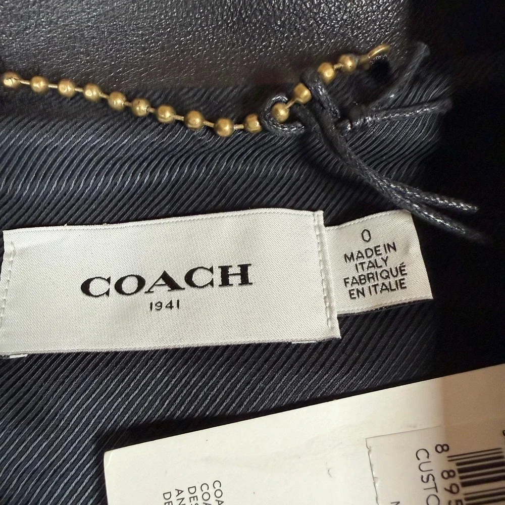 Coach 1941 x Elvis Leather Jacket Embellished Moto Studded Runway Womens XS BLK